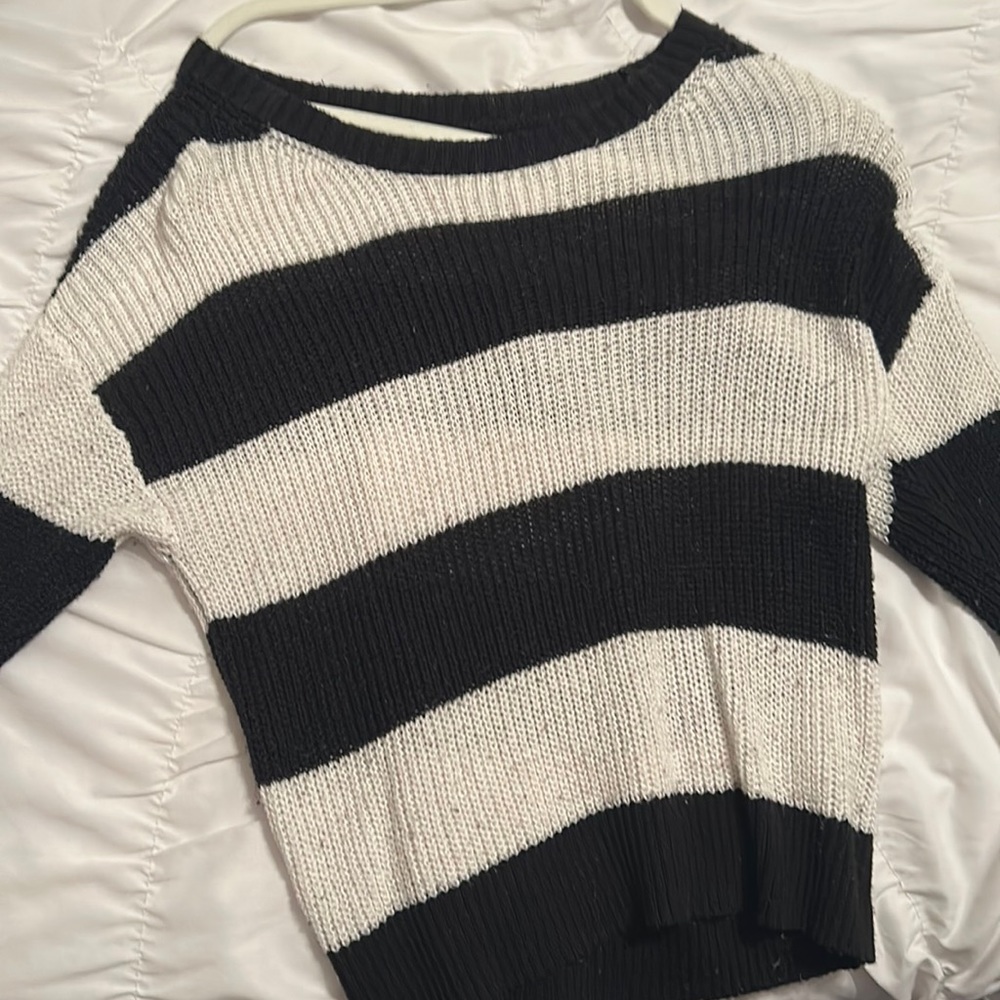 Black and white striped sweater